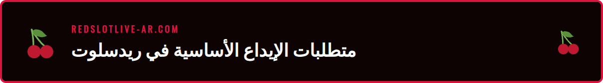 قائمة بالمتطلبات الأساسية لعملية إيداع ناجحة في كازينو ريدسلوت