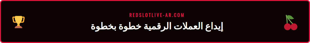 لقطة شاشة لصفحة الإيداع في ريدسلوت تظهر خيار بيتكوين والعملات الرقمية